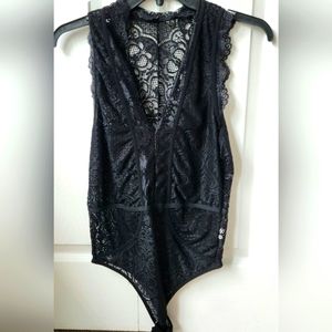 Black lace bodysuit